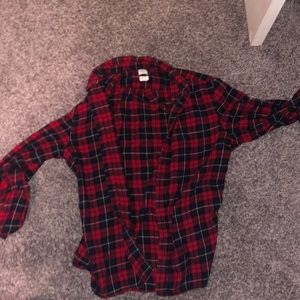 Red and navy blue H&M flannel